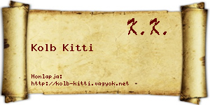 Kolb Kitti névjegykártya
